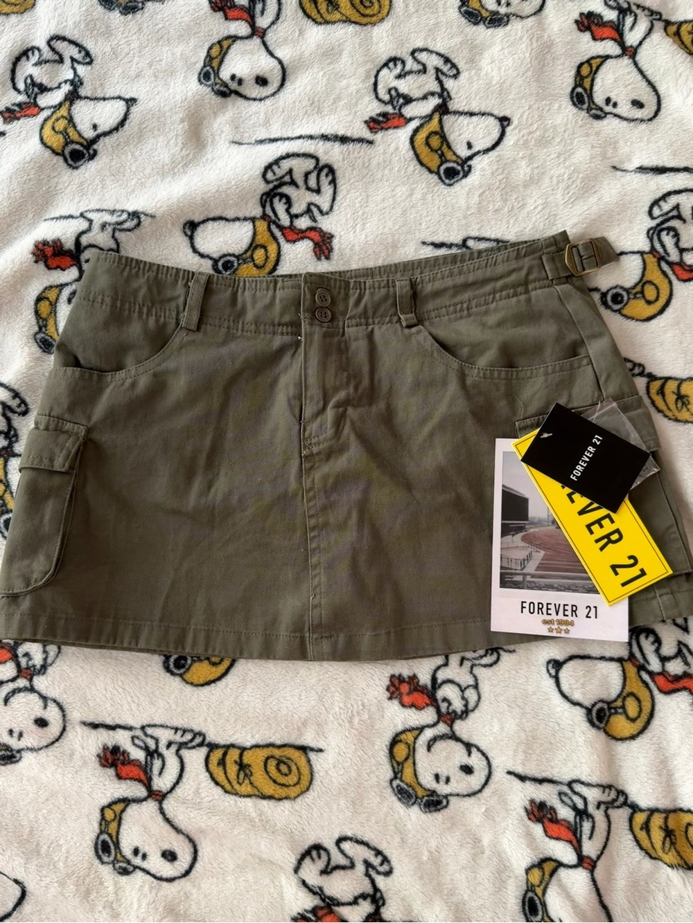Forever 21 Army Green Cargo Mini Skirt